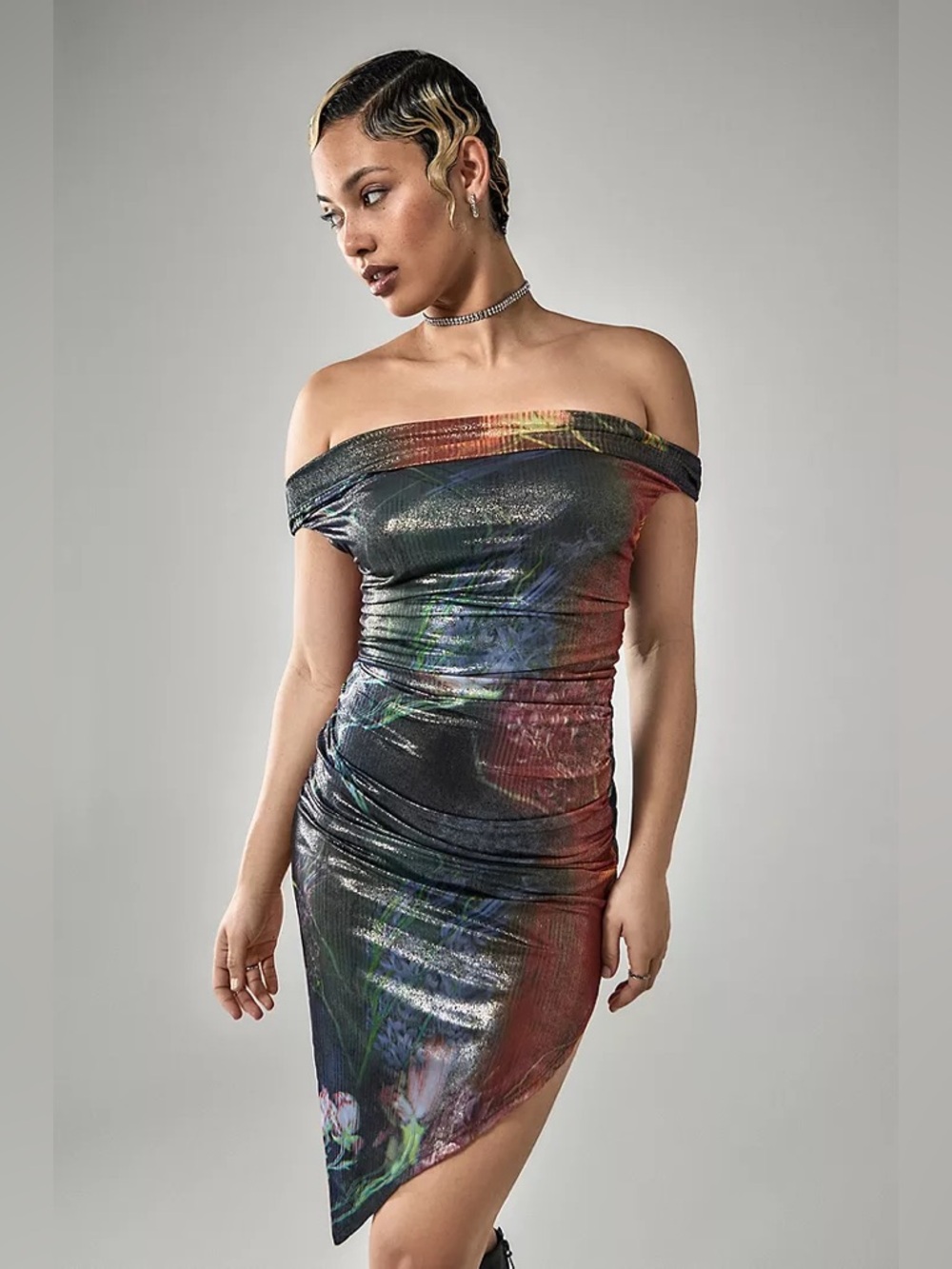 NWOT Urban Outfitters Silence + Noise Arianna Asymmetrical Midi Dress
